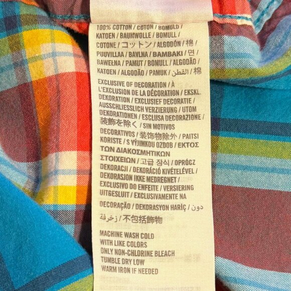 Hollister Men’s Classic Blue & Red Plaid Button Down Shirt – Size L - Picture 4 of 7